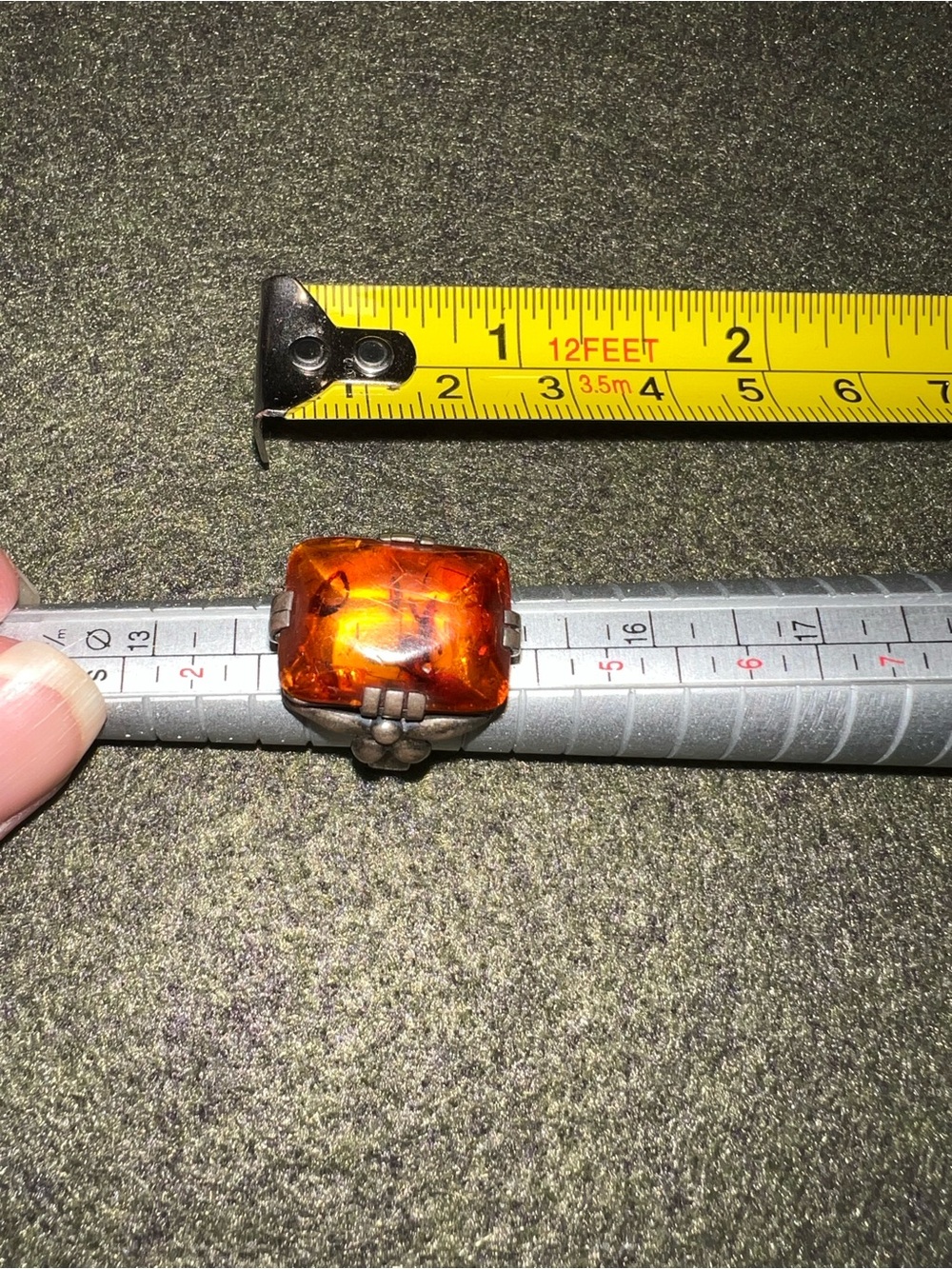 Art deco amber ring size 6